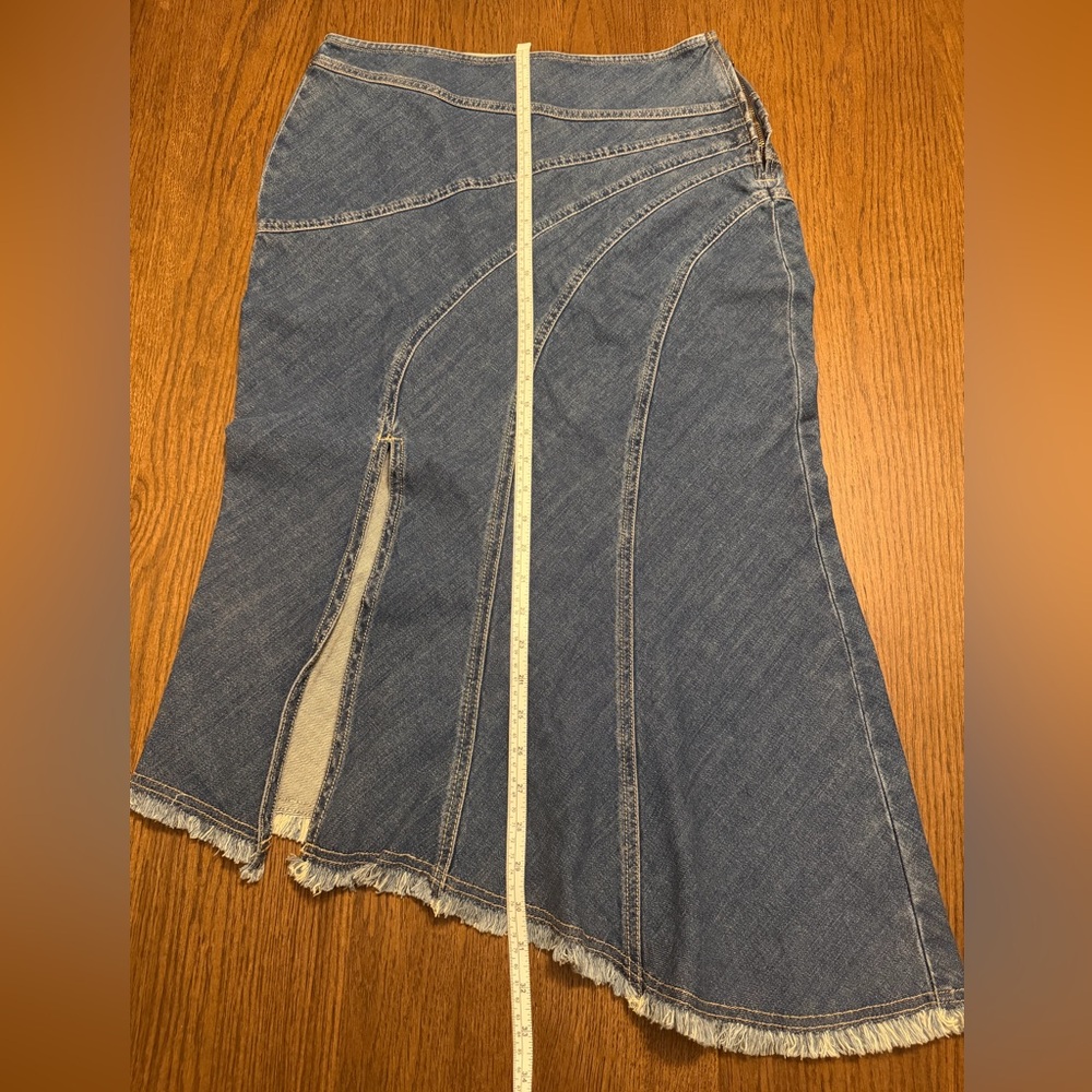 Anthropologie Pilcro Medium Blue Asymmetrical Paneled Denim Skirt NWT - Picture 8 of 8